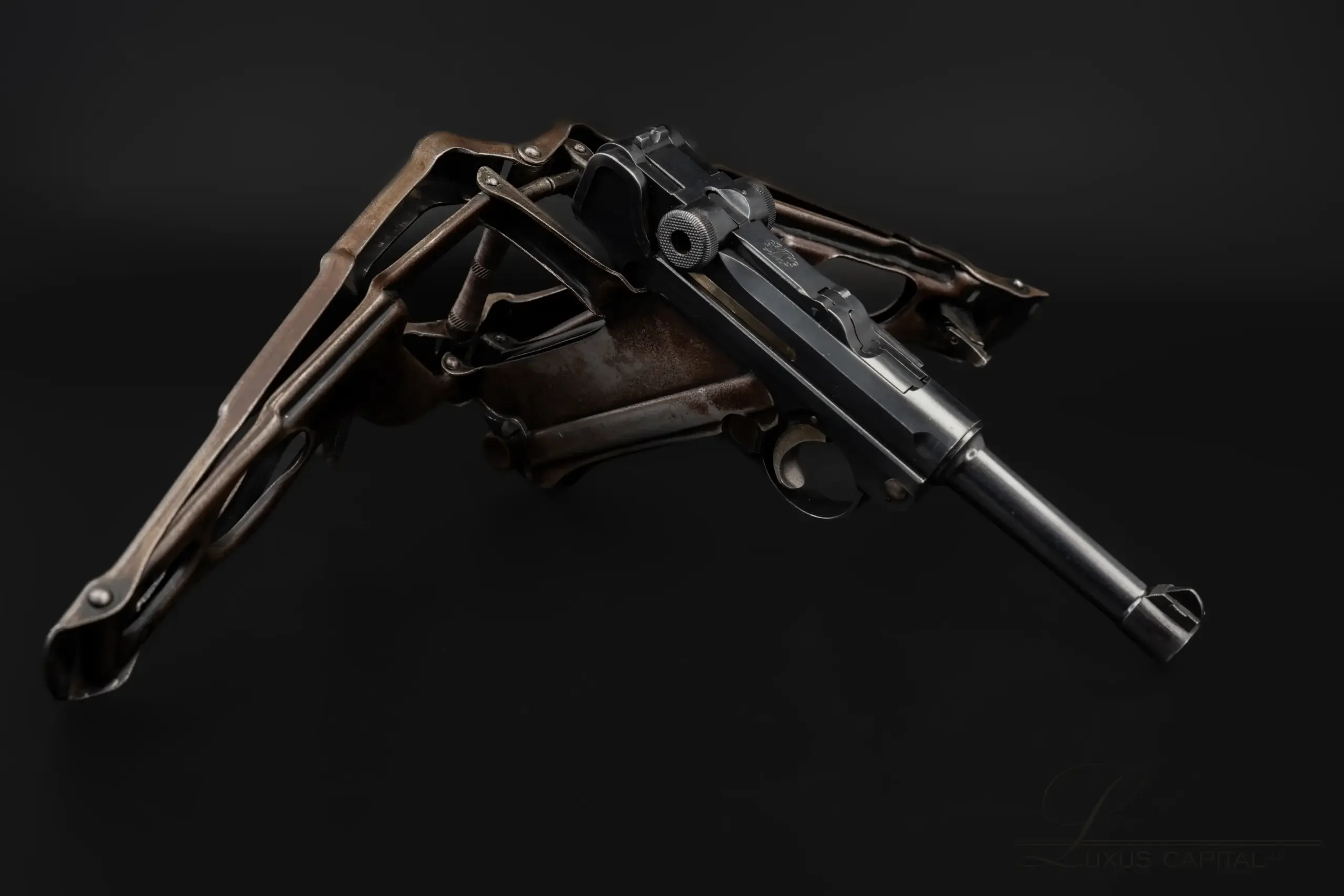 DWM 1920 Luger with Benke-Thiemann Folding Stock photo 6