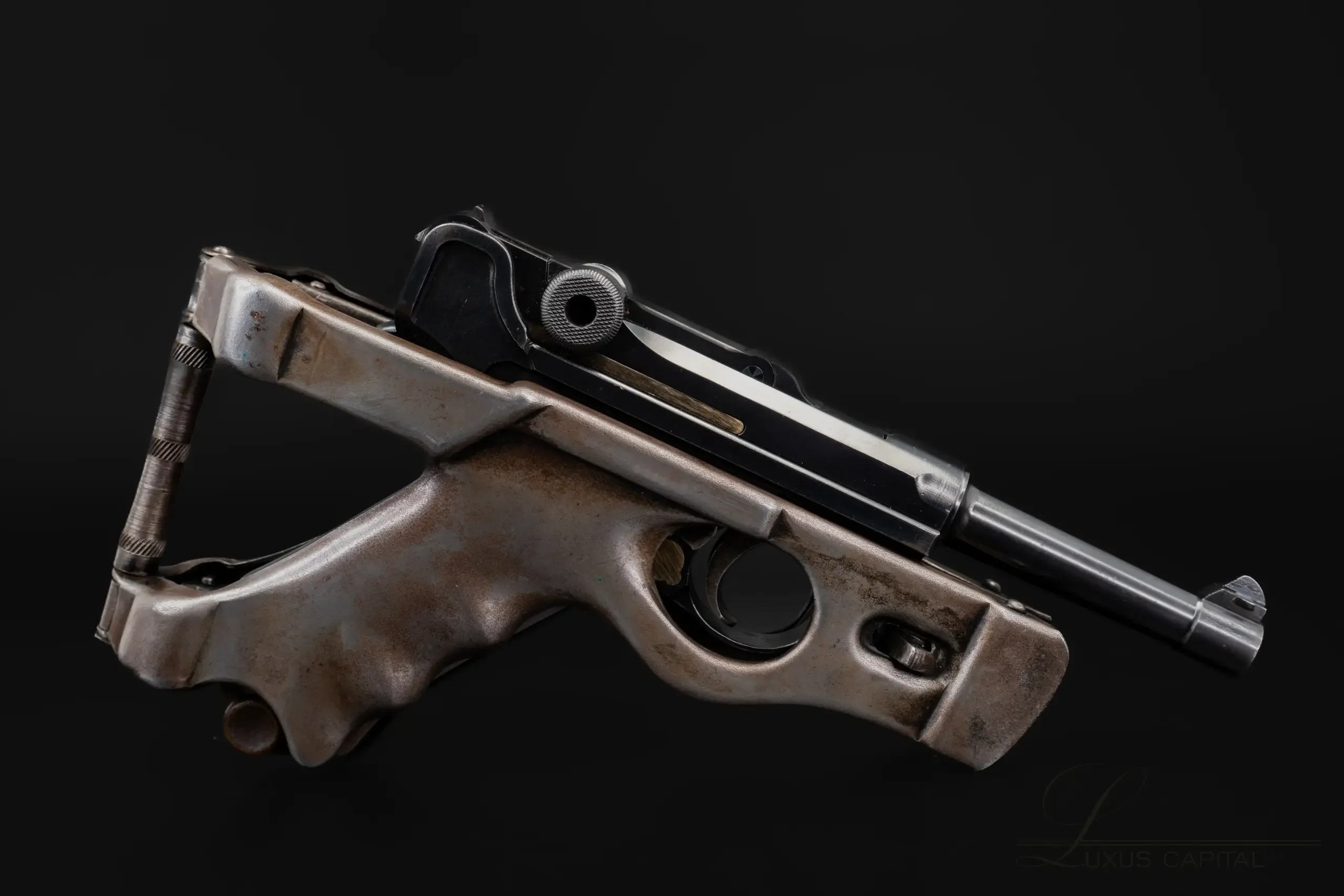 DWM 1920 Luger with Benke-Thiemann Folding Stock photo 9