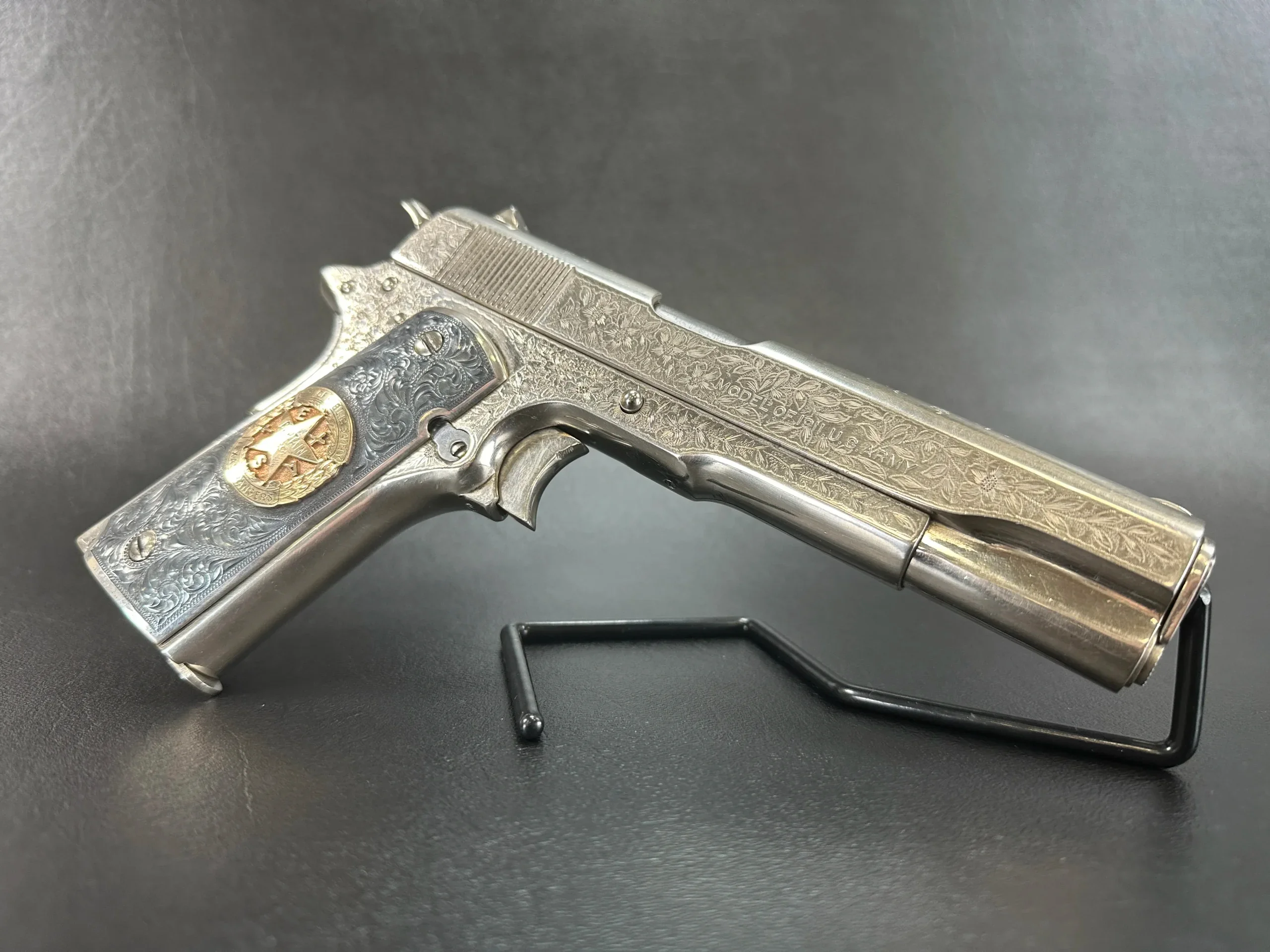 Engraved Colt Model 1911 U.S. Army Attributed to Texas Ranger Captain M.T. Gonzaullas photo 2
