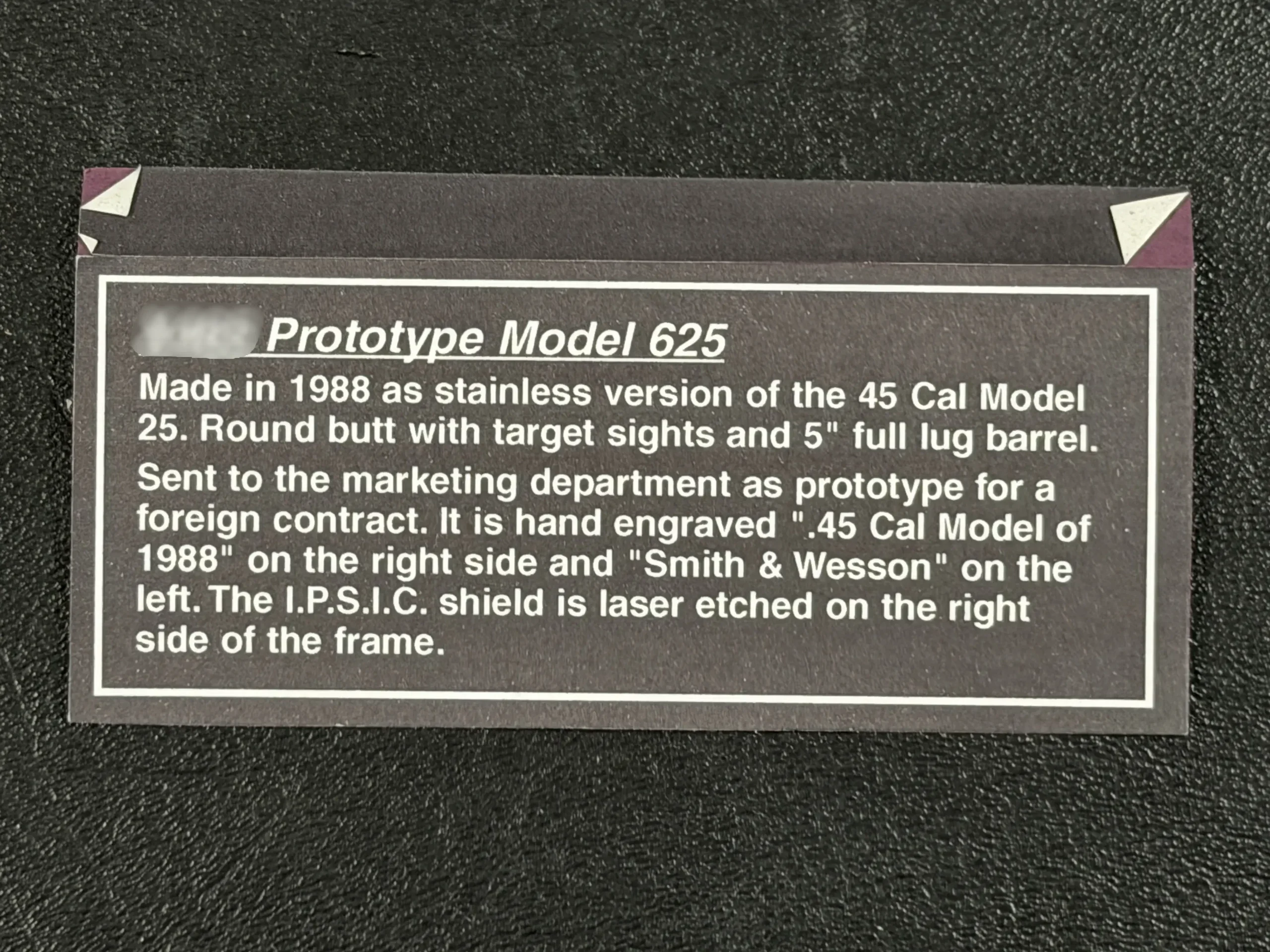 Smith & Wesson Model 625 Prototype I.P.S.C. photo 3