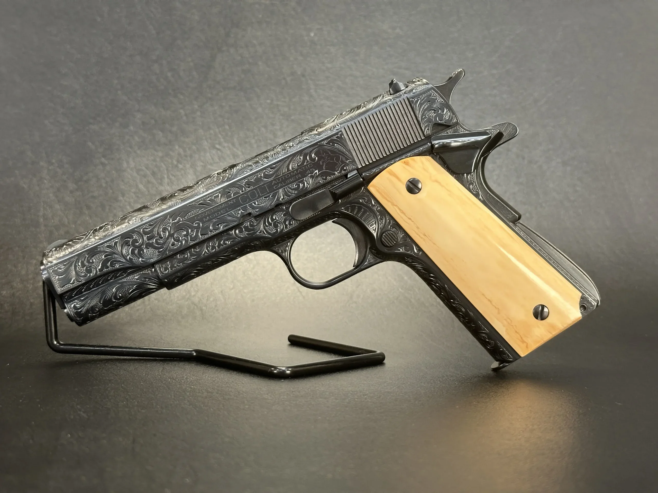 John Adams Jr. Engraved Colt Government Model Pistol photo 2
