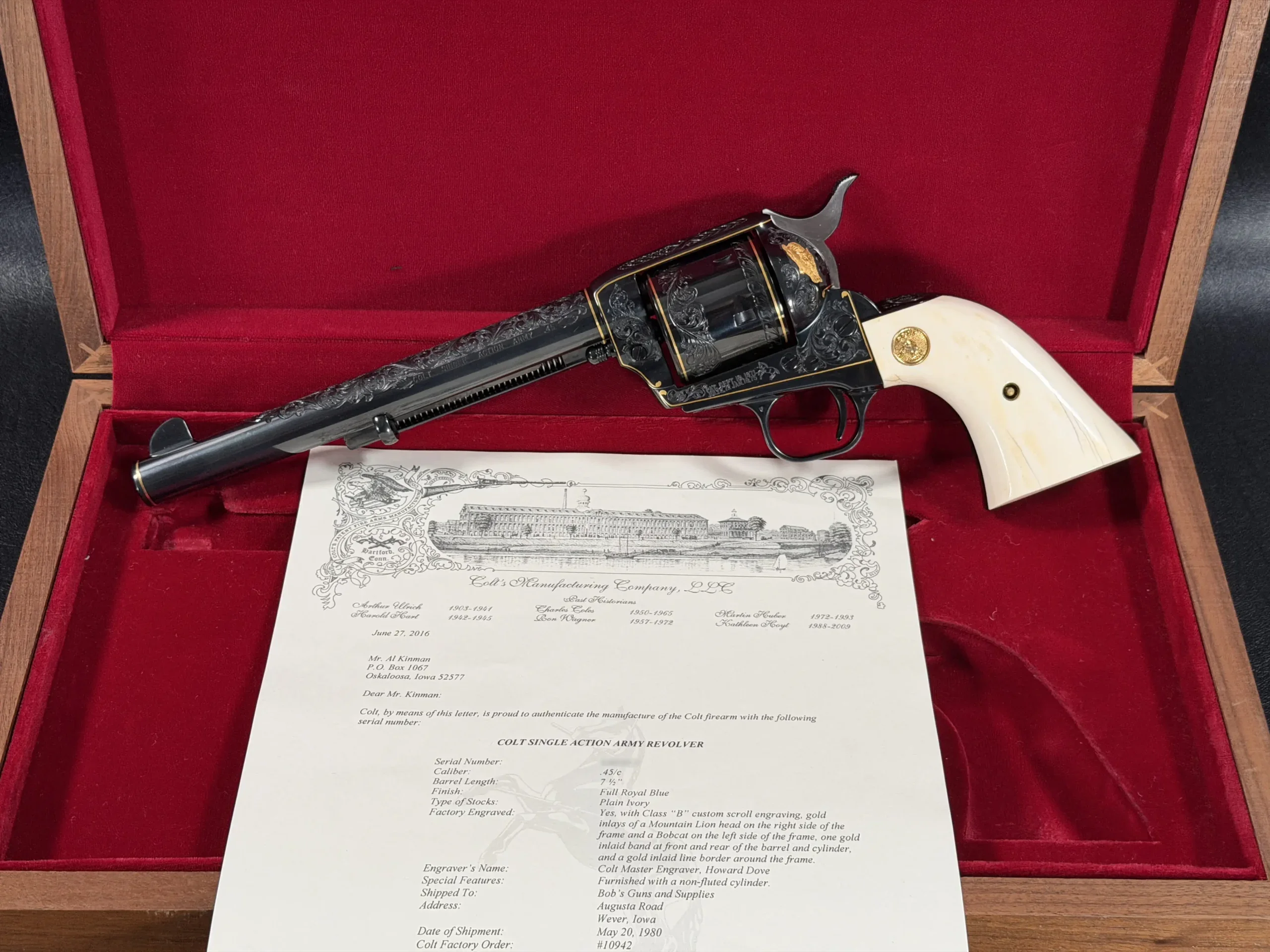 Colt Single Action Army Third Generation Howard Dove Engraved photo 2