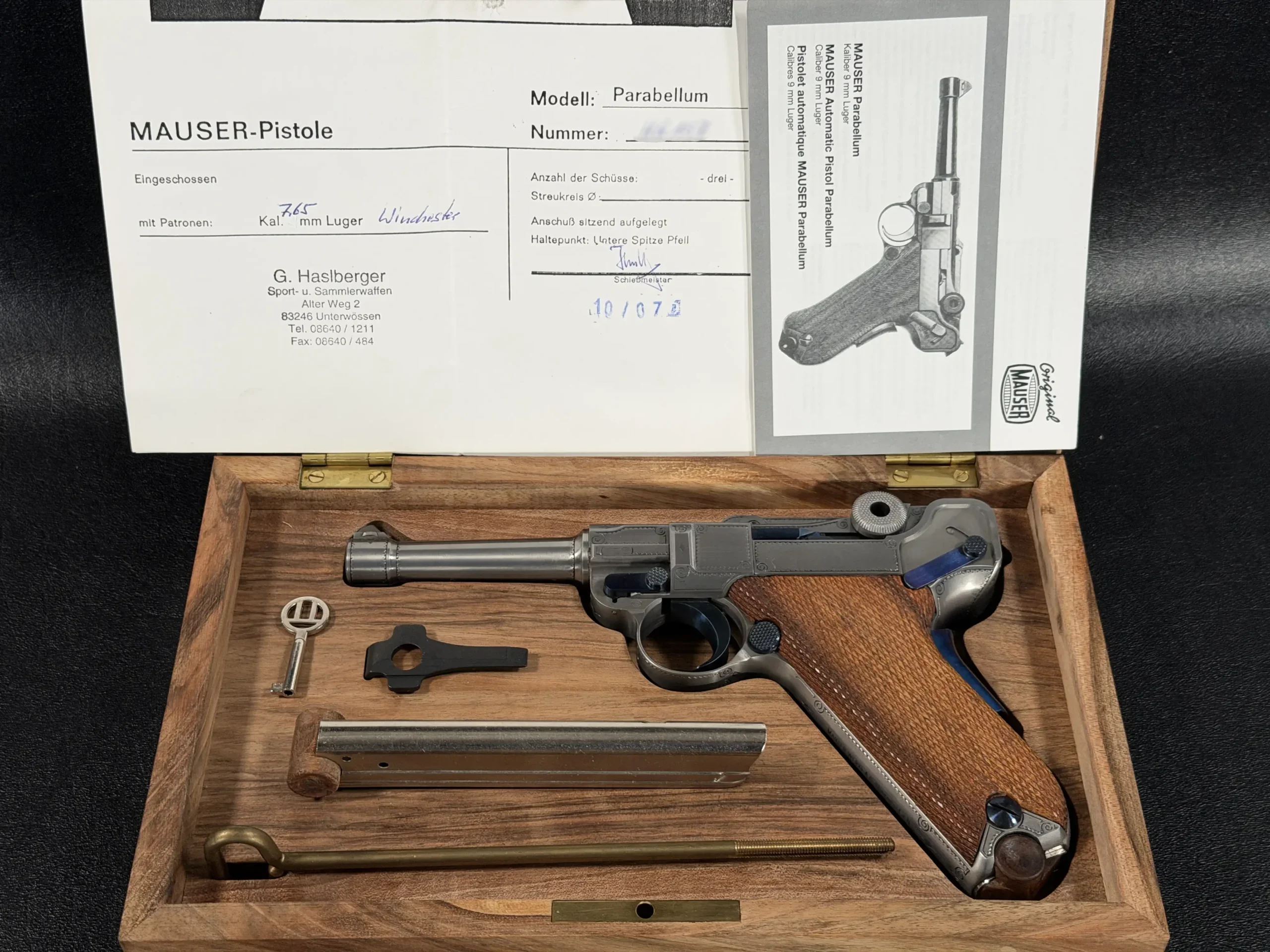 Mauser Parabellum Luger Engraved IWA Exhibition Piece photo 2