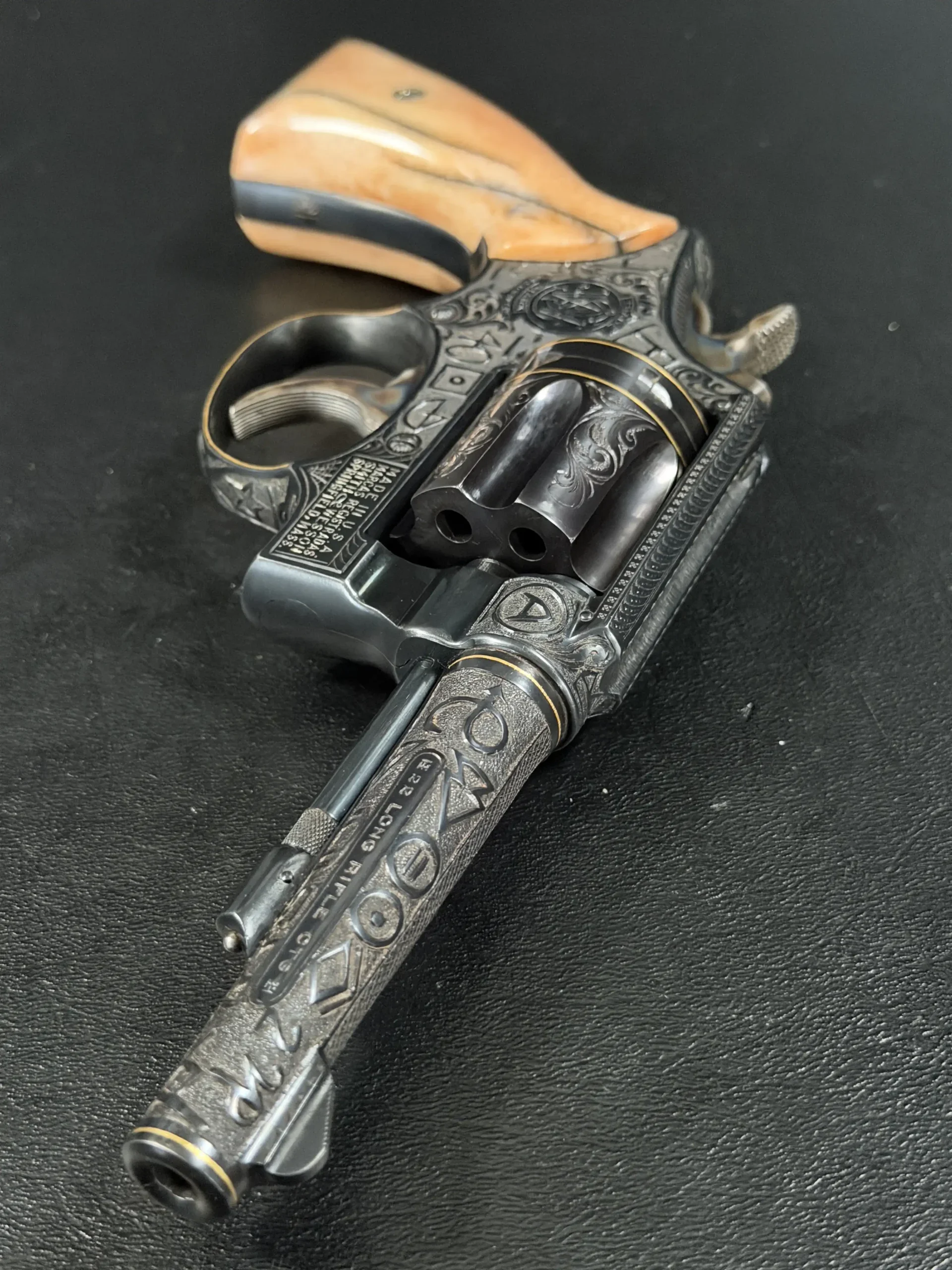 Smith & Wesson .22 Postal Department M&P Revolver, Cattle Brand Engraved photo 10