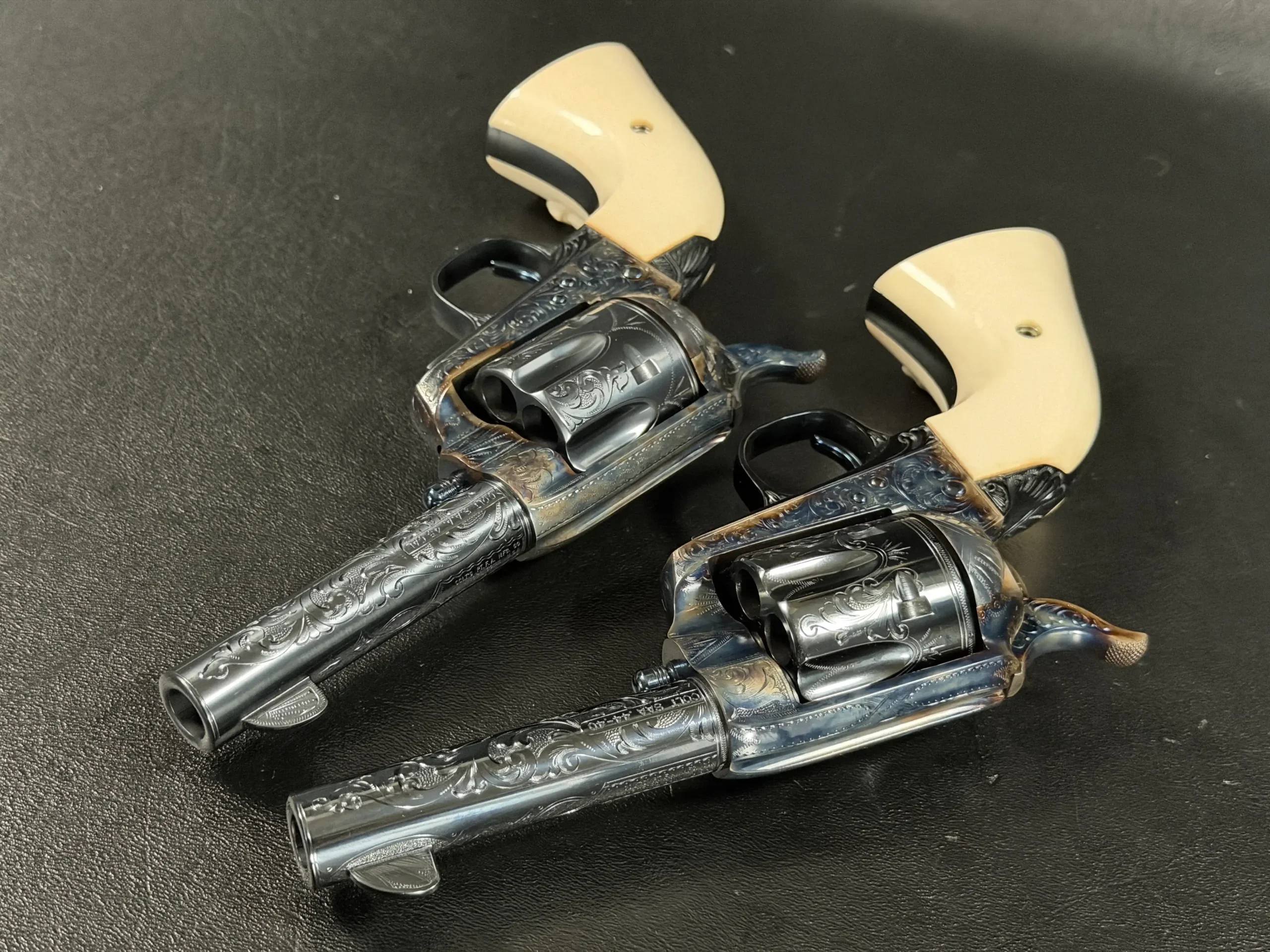 Cased Pair of Engraved Colt 3rd Generation Storekeeper Single Action Army Revolvers photo 5