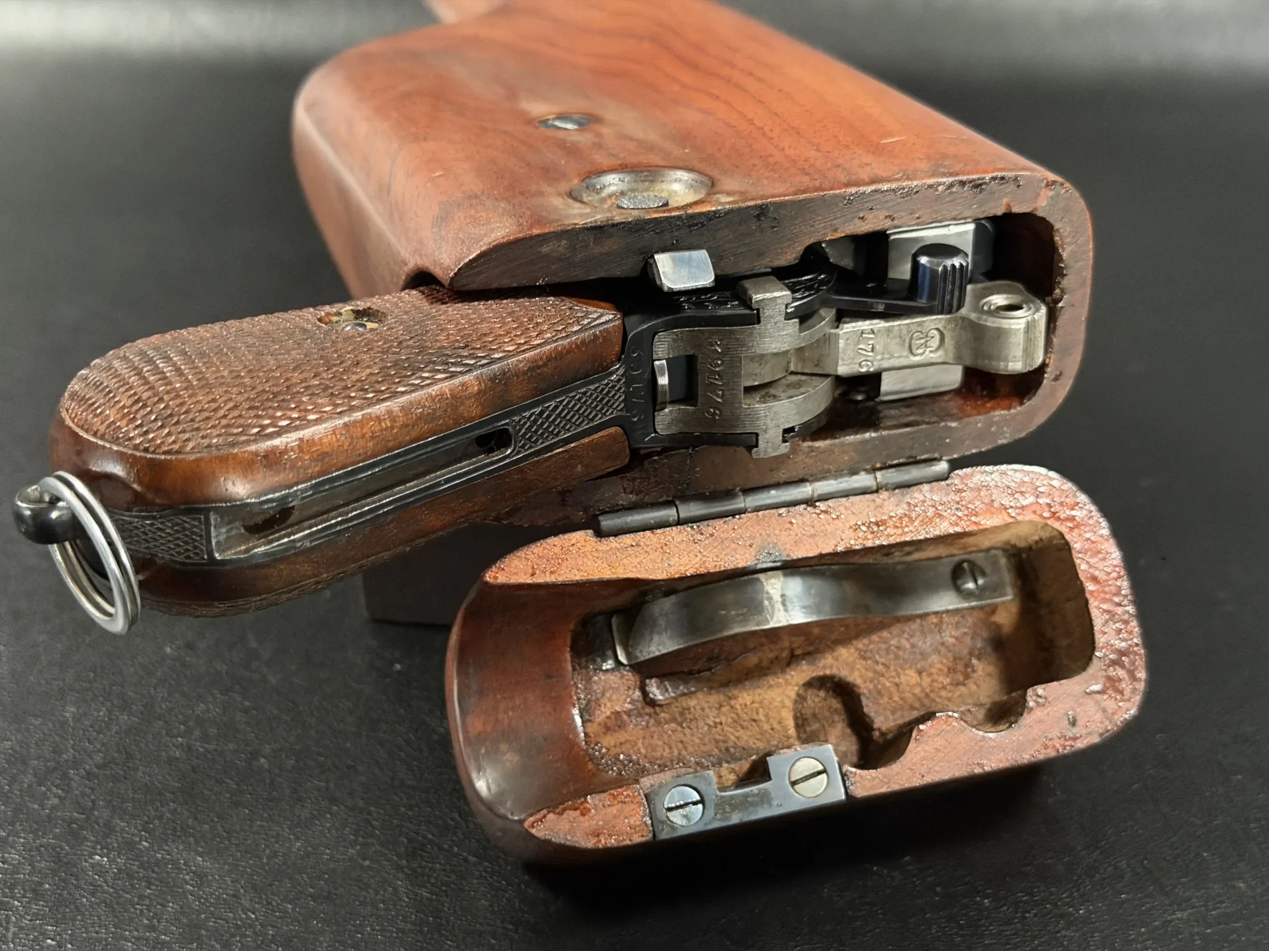 Engraved Mauser C96 Broomhandle With Shoulder Stock photo 4